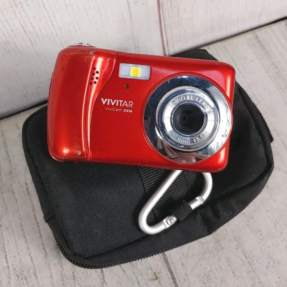 Vivitar ViviCam XX14 Digital Camera - RED 20MP HD Selfie, 4X Digital Zoom TESTED